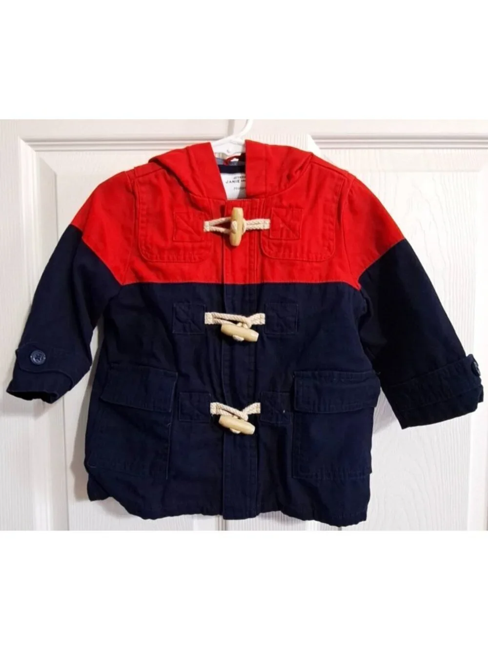Janie And Jack 6-12 Months Hooded Jacket Zip And Toggle Closure Lightweight